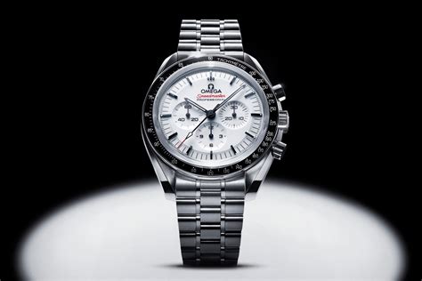 omega speedmaster white moonwatch|Omega Speedmaster white face.